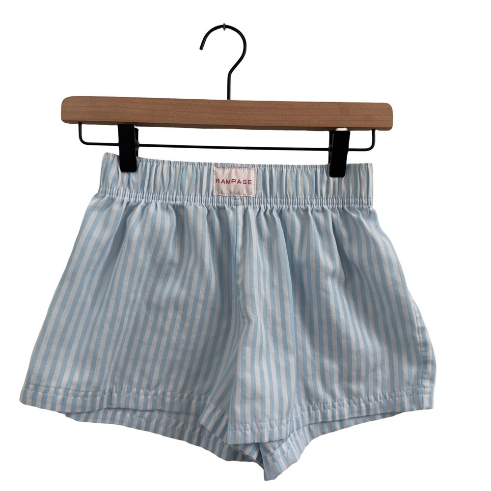 Rampage Light Blue and White Striped Shorts